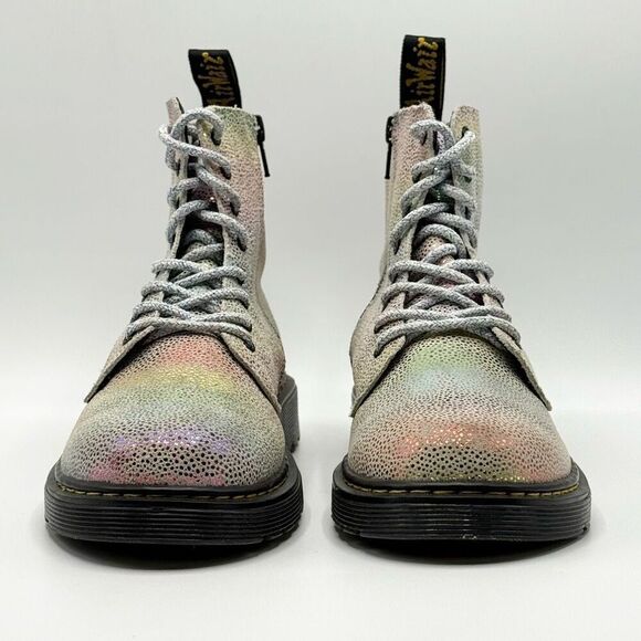 Dr. Martens Pascal 1460 Iridescent Rainbow Leather Boots - Kids US 4 (boys) 5 (g - Picture 3 of 13